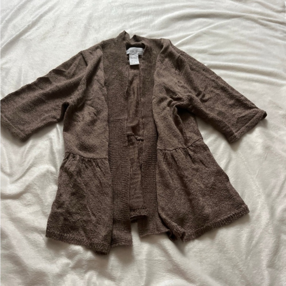 Brown Open Front Cardigan small